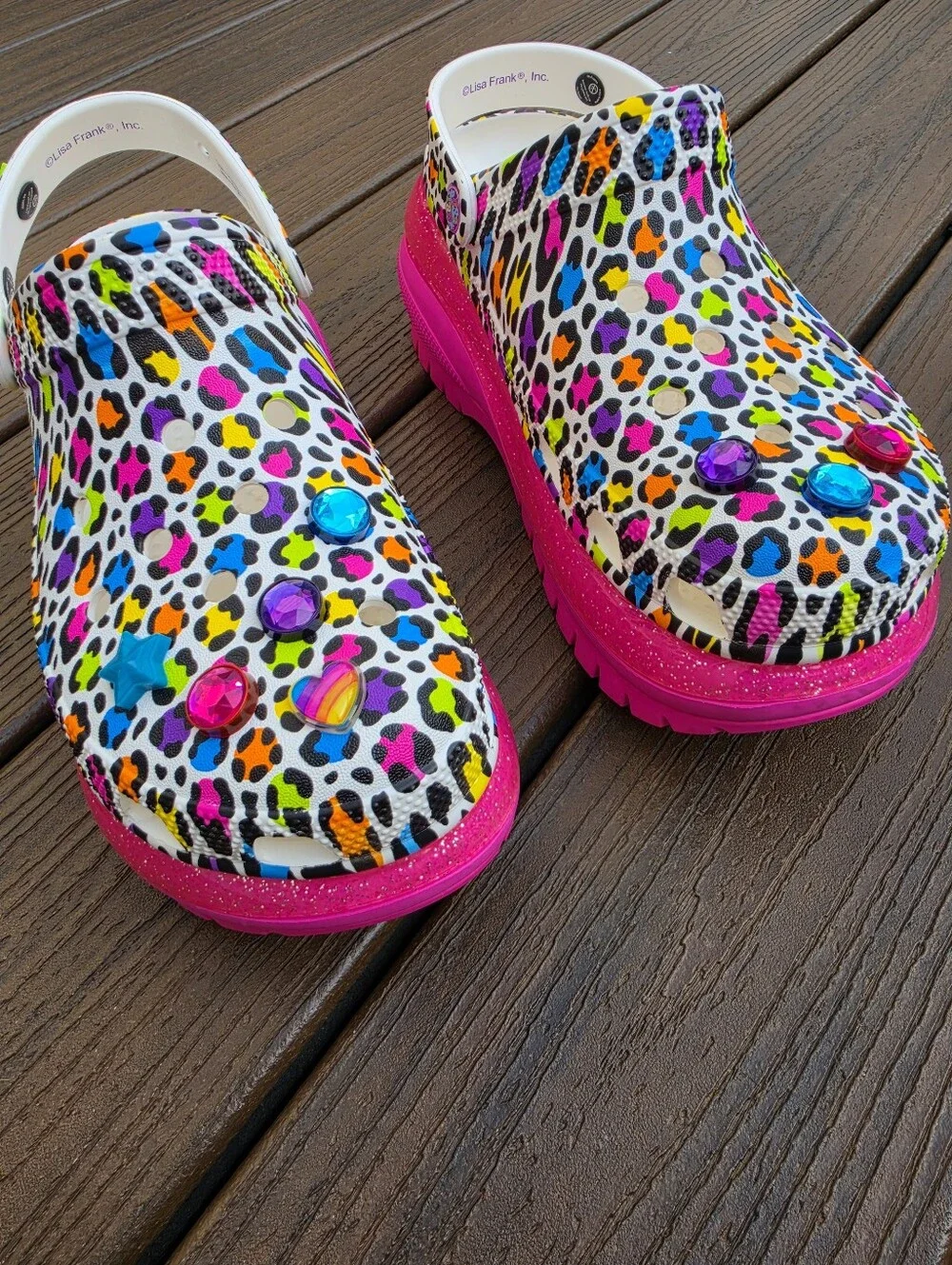 Crocs X Lisa Frank Mega Crush Clogs Size M8/W10 ••EXCELLENT CONDITION••